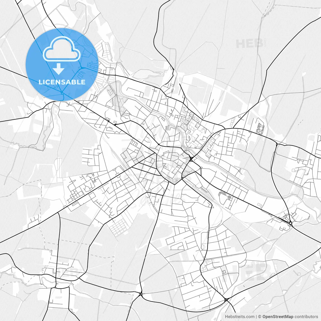 Vector PDF map of Opava, Czechia
