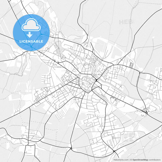 Vector PDF map of Opava, Czechia