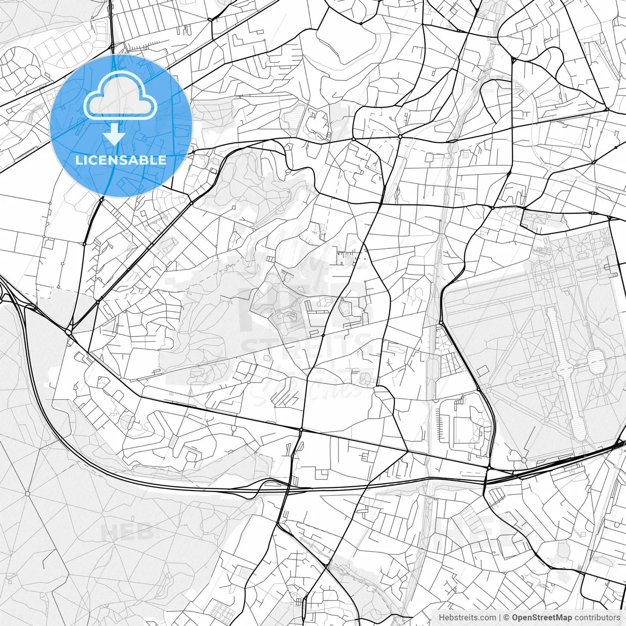 Vector PDF map of Châtenay-Malabry, France