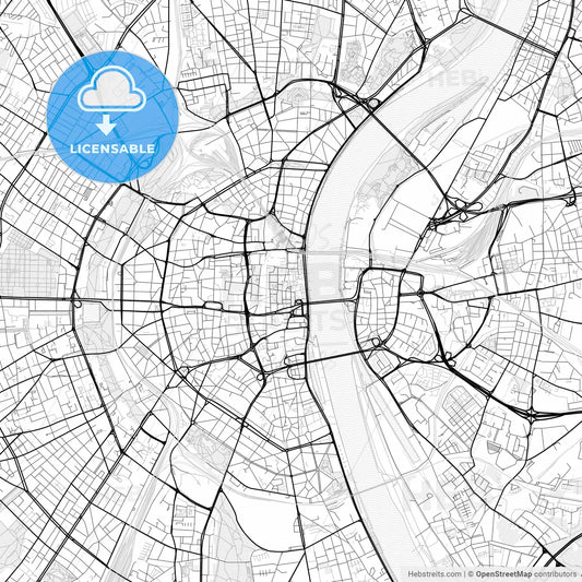 Vector PDF map of Cologne, Germany