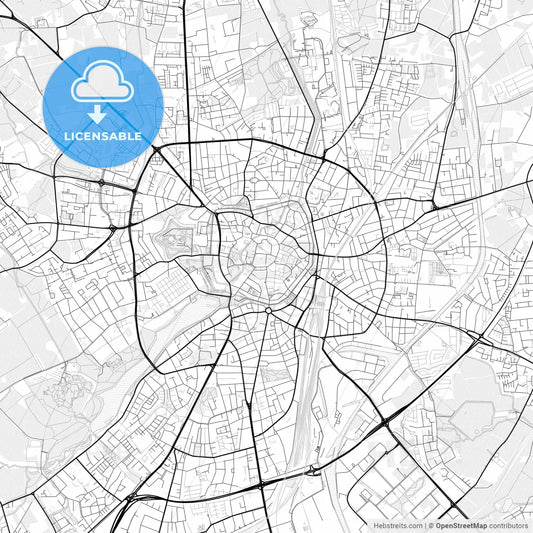 Vector PDF map of Münster, Germany