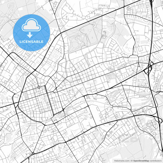 Vector PDF map of Krefeld, Germany