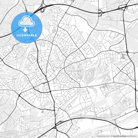 Vector PDF map of Bottrop, Germany