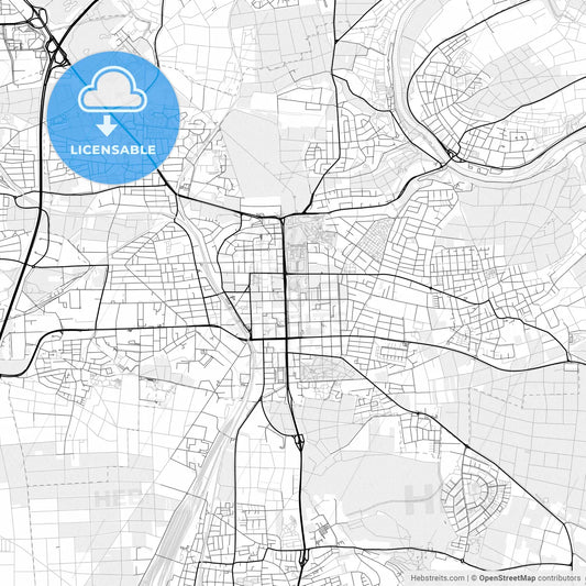 Vector PDF map of Ludwigsburg, Germany
