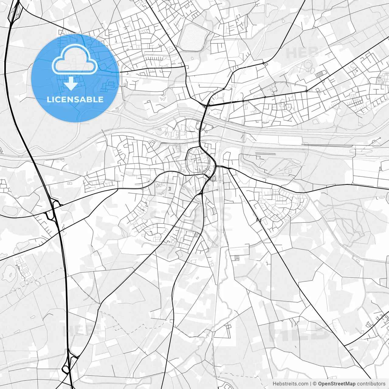 Vector PDF map of Dorsten, Germany