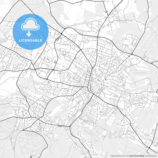 Vector PDF map of Detmold, Germany