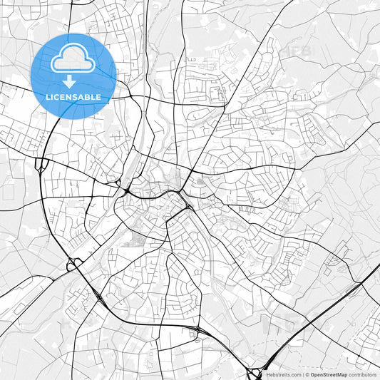 Vector PDF map of Herford, Germany