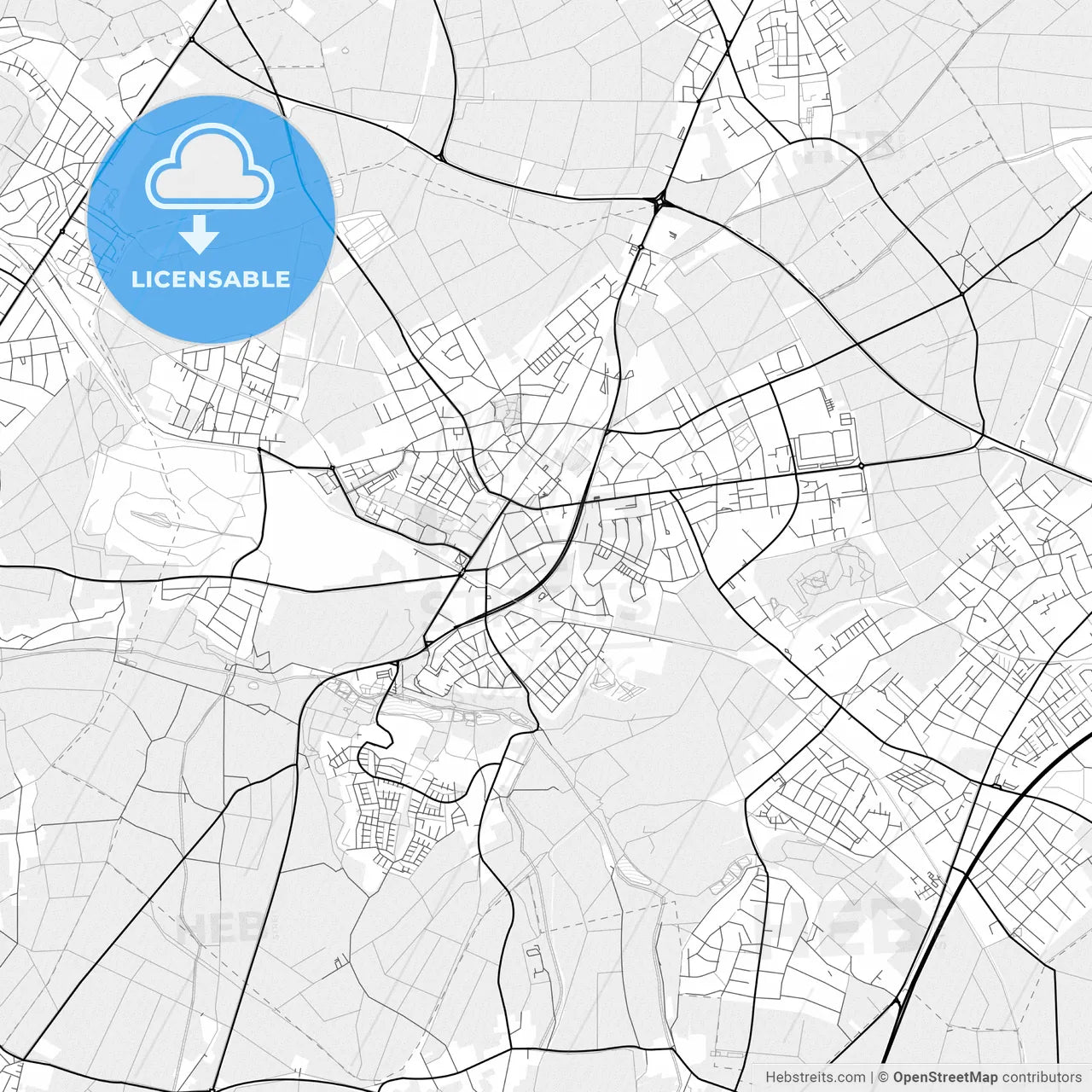 Vector PDF map of Alsdorf, Germany