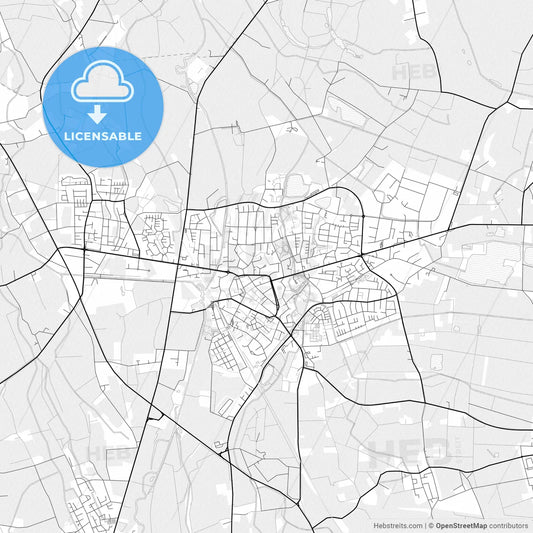 Vector PDF map of Geldern, Germany