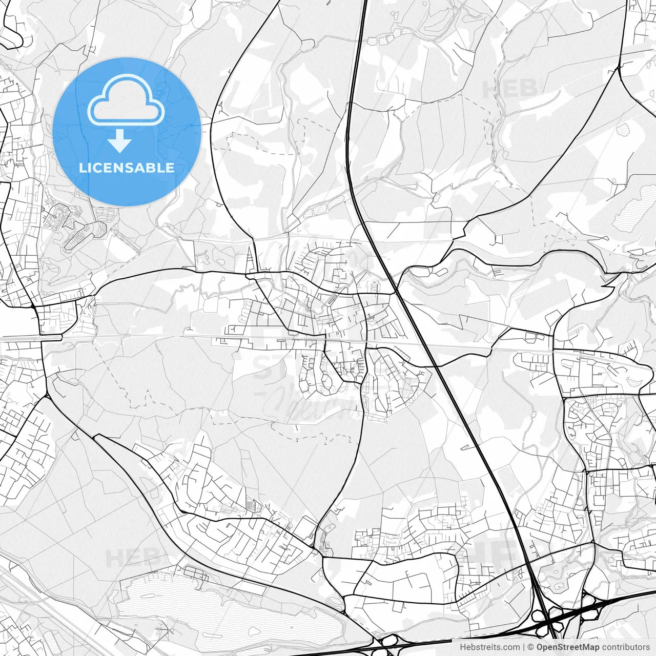 Vector PDF map of Erkrath, Germany
