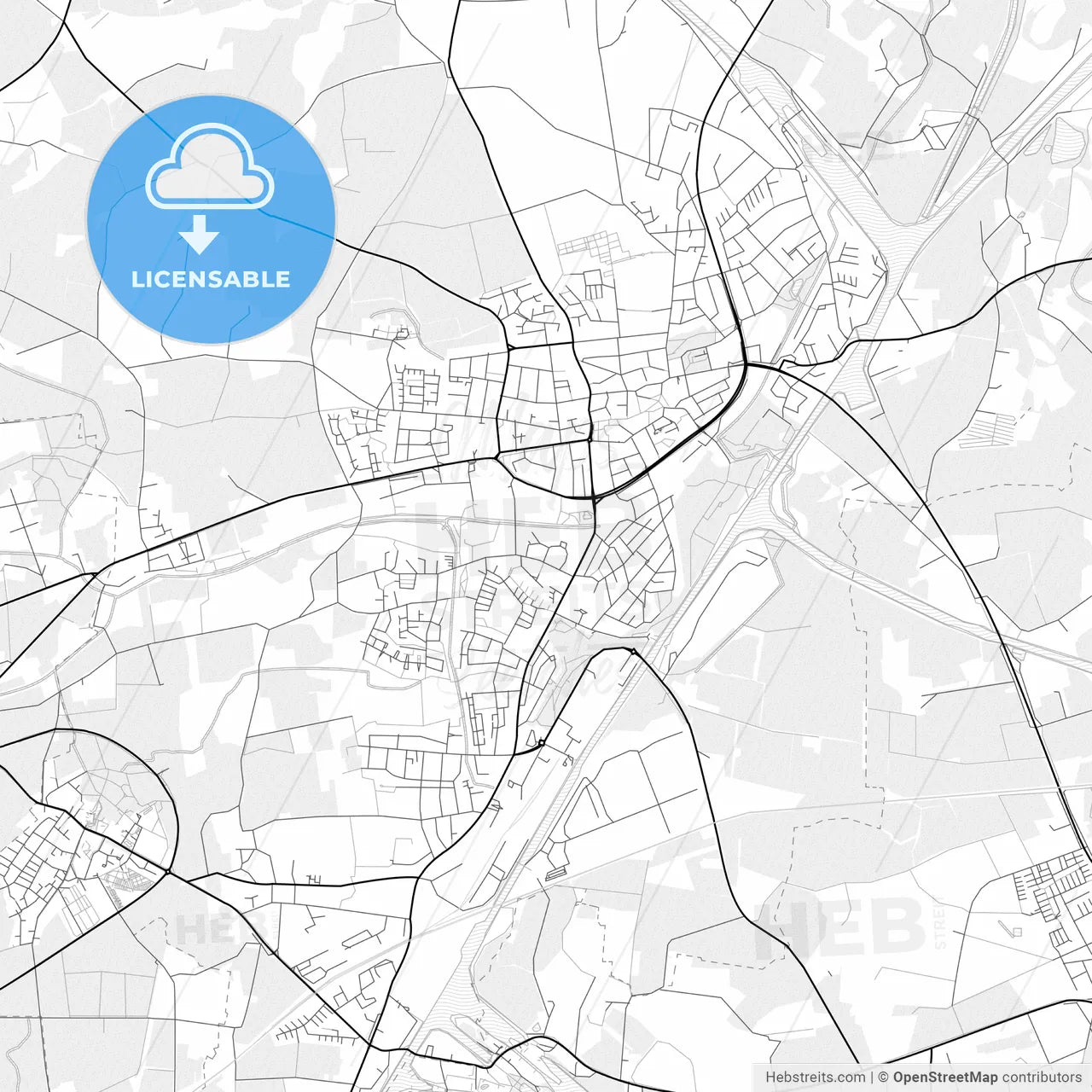 Vector PDF map of Datteln, Germany