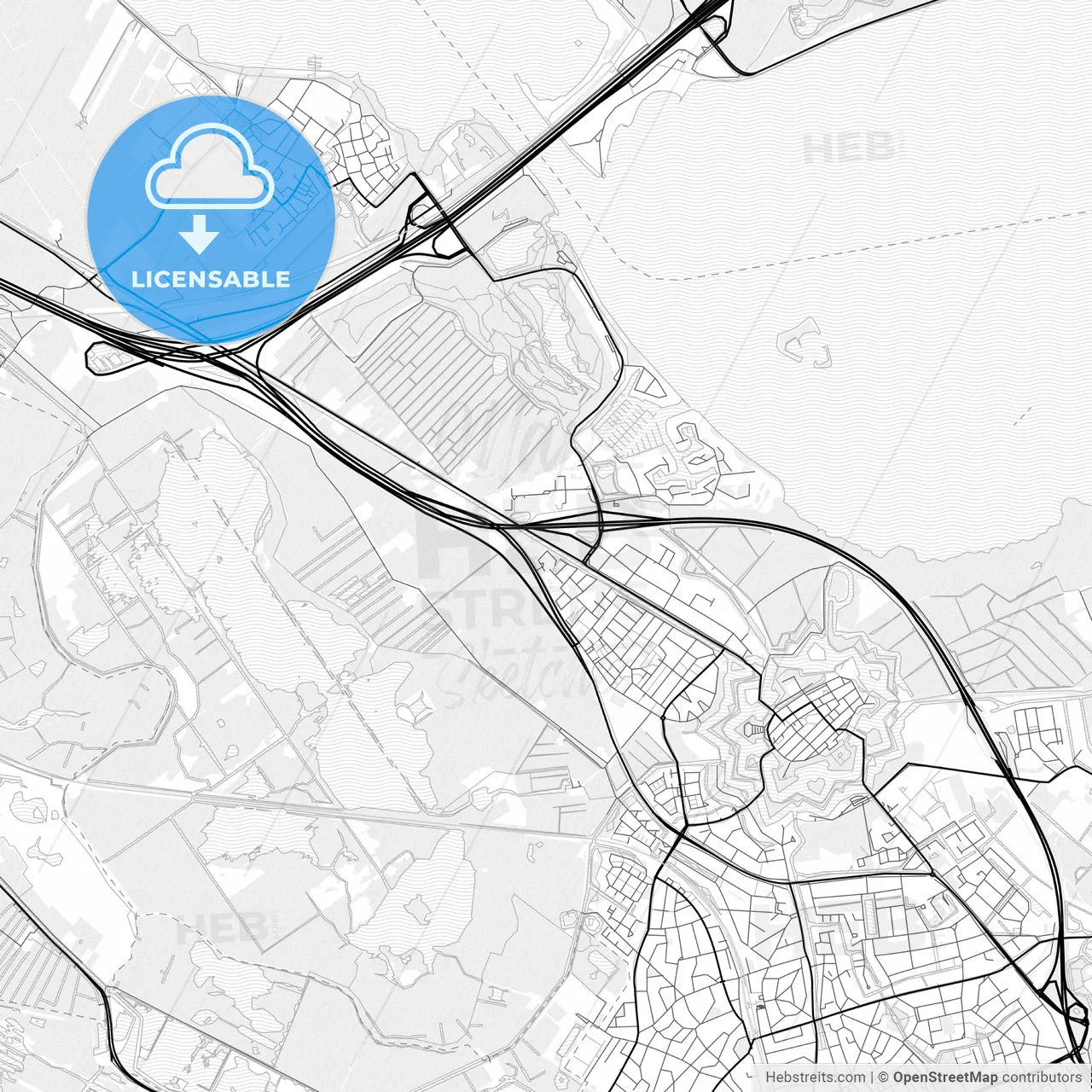 Vector PDF map of Gooise Meren, Netherlands