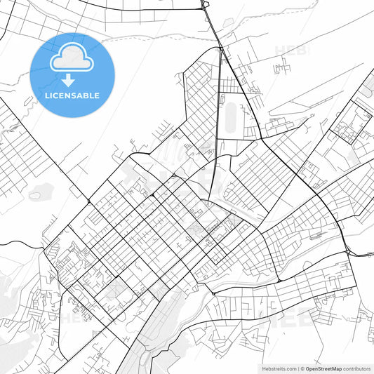 Vector PDF map of Nalchik, Russia