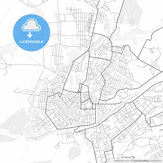 Vector PDF map of Anzhero-Sudzhensk, Russia