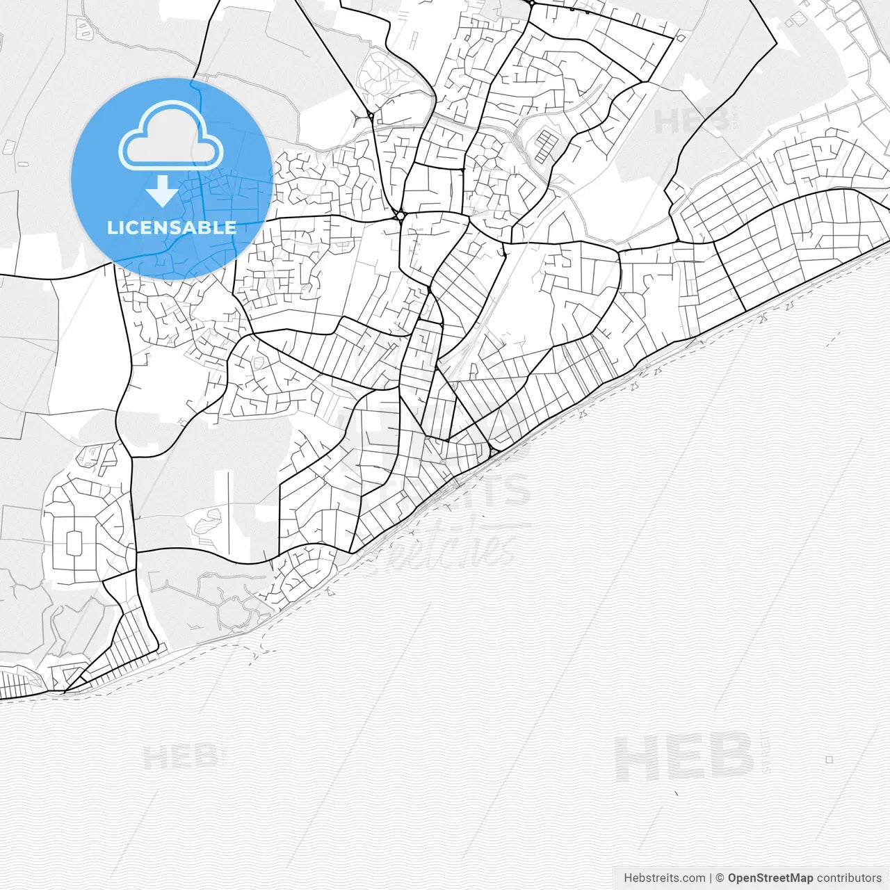 Vector Pdf Map Of Clacton-On-Sea, England – HEBSTREITS