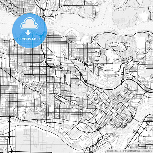 Vector PDF map of Burnaby, Canada