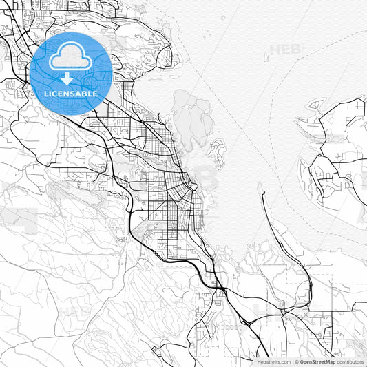 Vector PDF map of Nanaimo, Canada