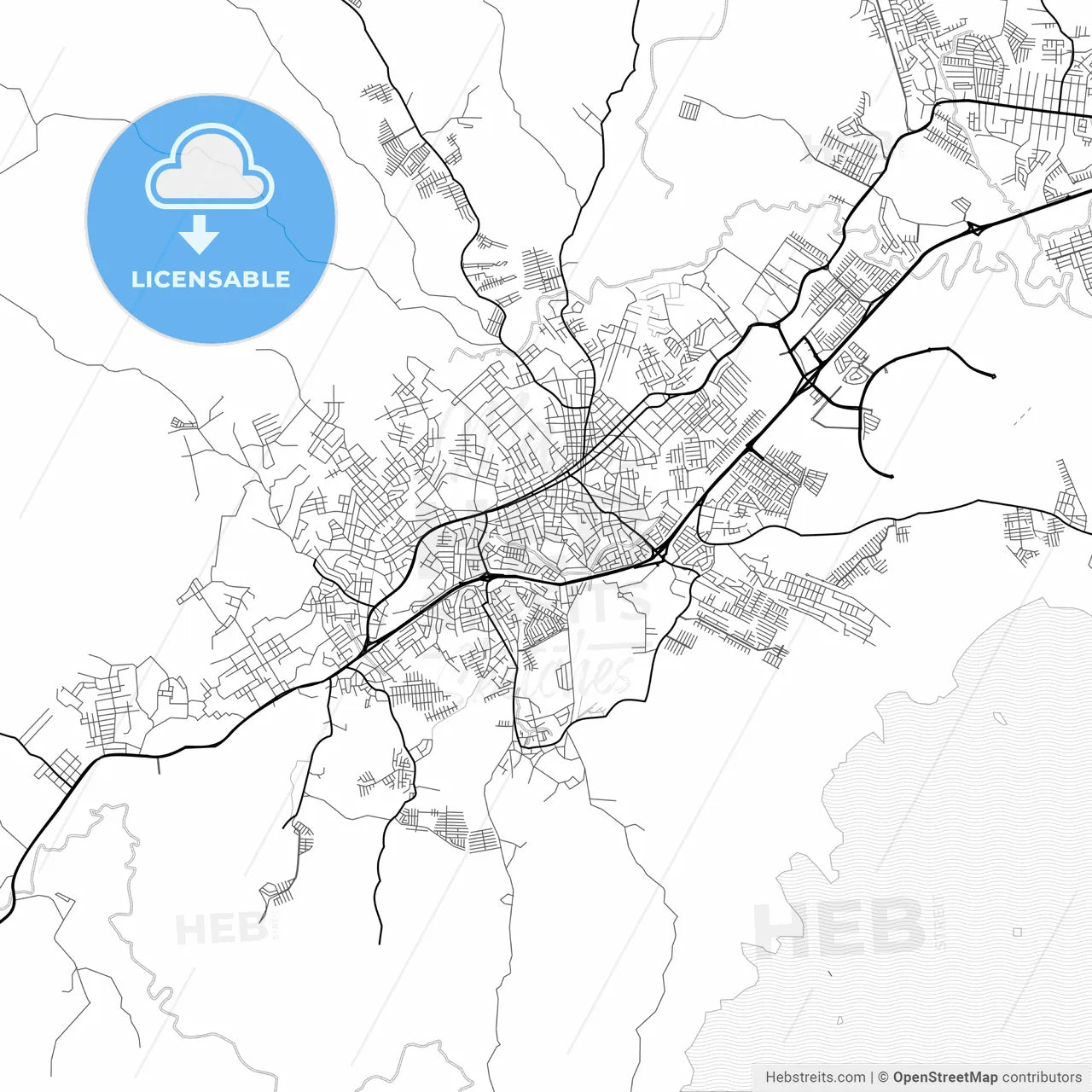 Vector PDF map of La Chorrera, Panama