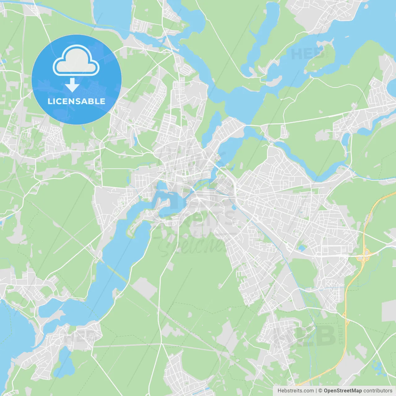 Potsdam, Germany printable street map