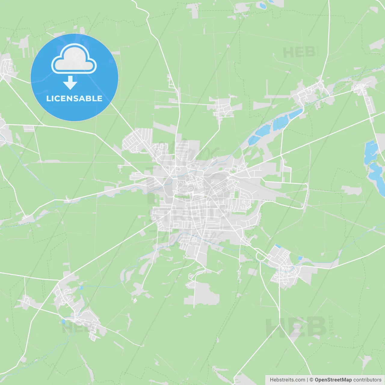 Halberstadt, Germany printable street map