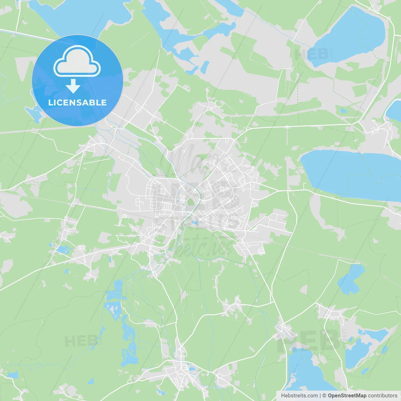 Hoyerswerda, Germany printable street map