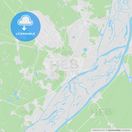 Schwedt/Oder, Germany printable street map