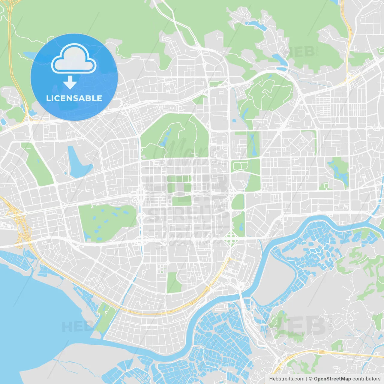 Printable map of Shenzhen, China