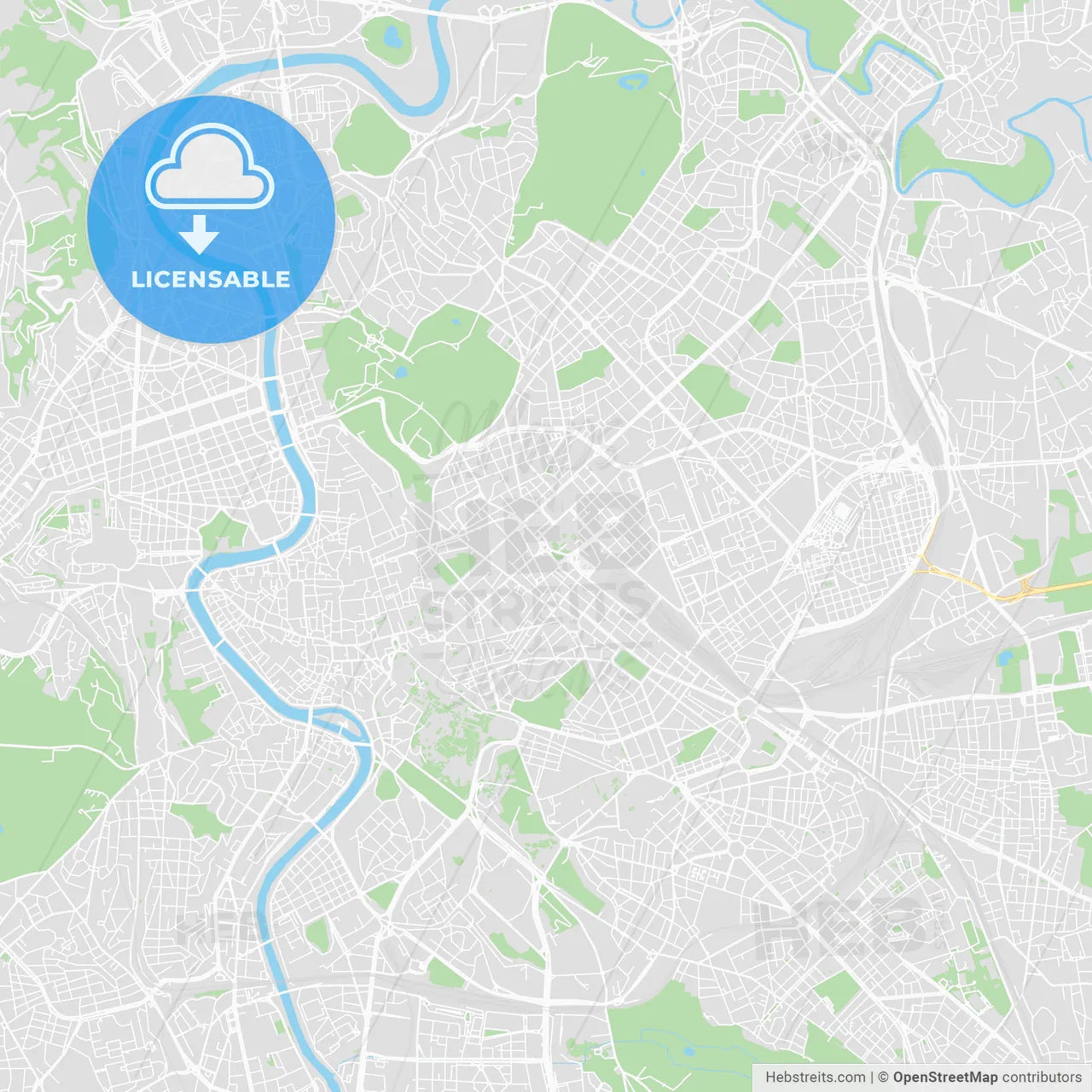 Printable map of Rome, Italy