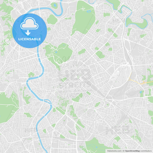 Printable map of Rome, Italy