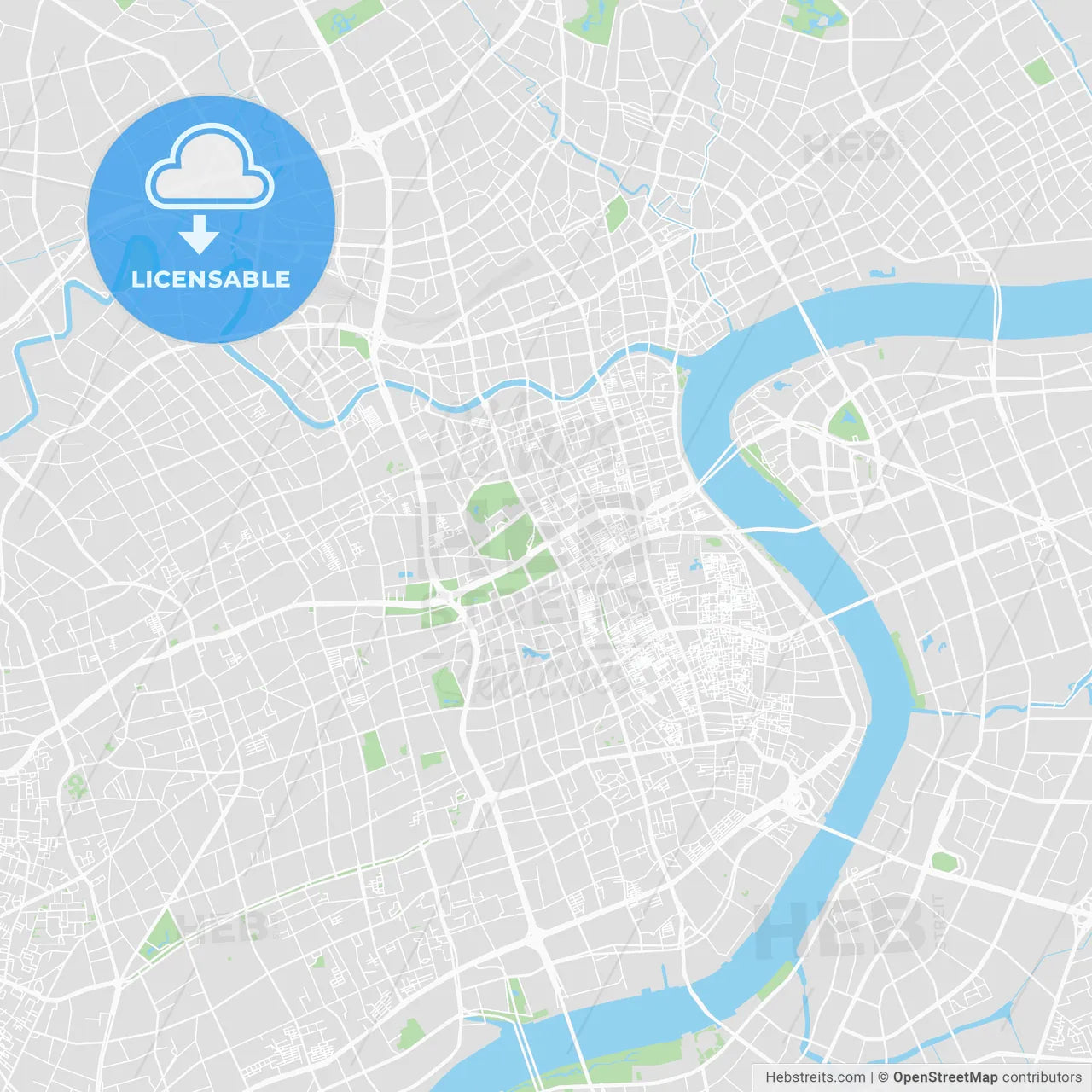 Printable map of Shanghai, China