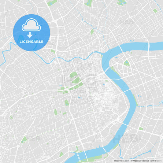 Printable map of Shanghai, China
