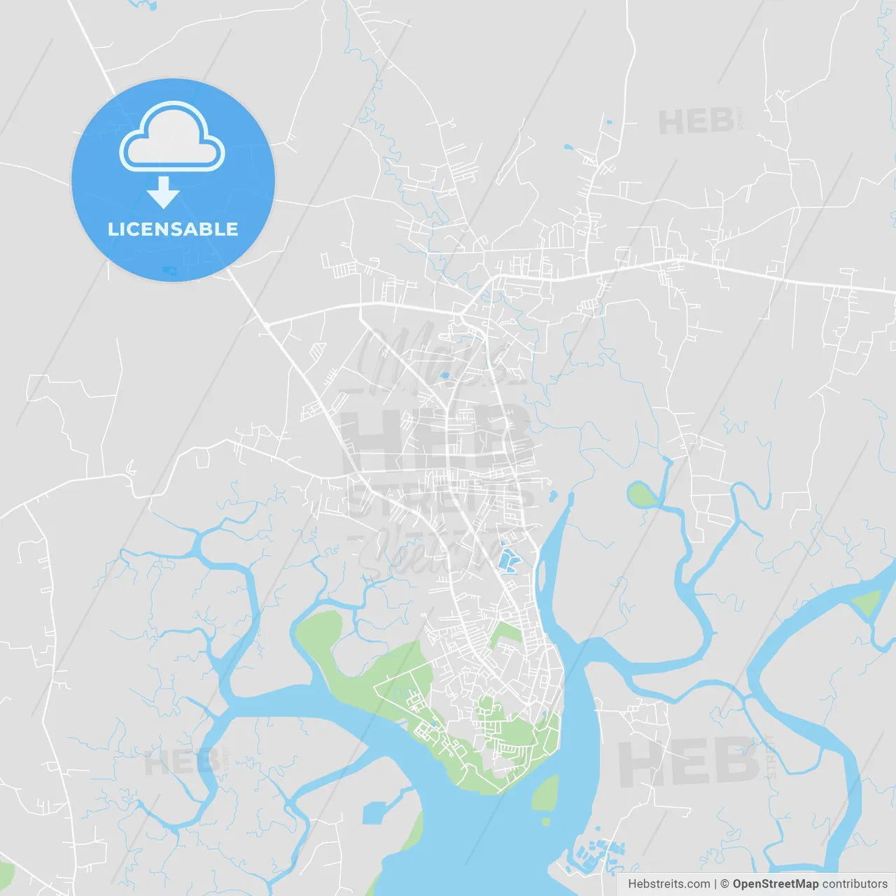 Printable map of Krabi, Thailand