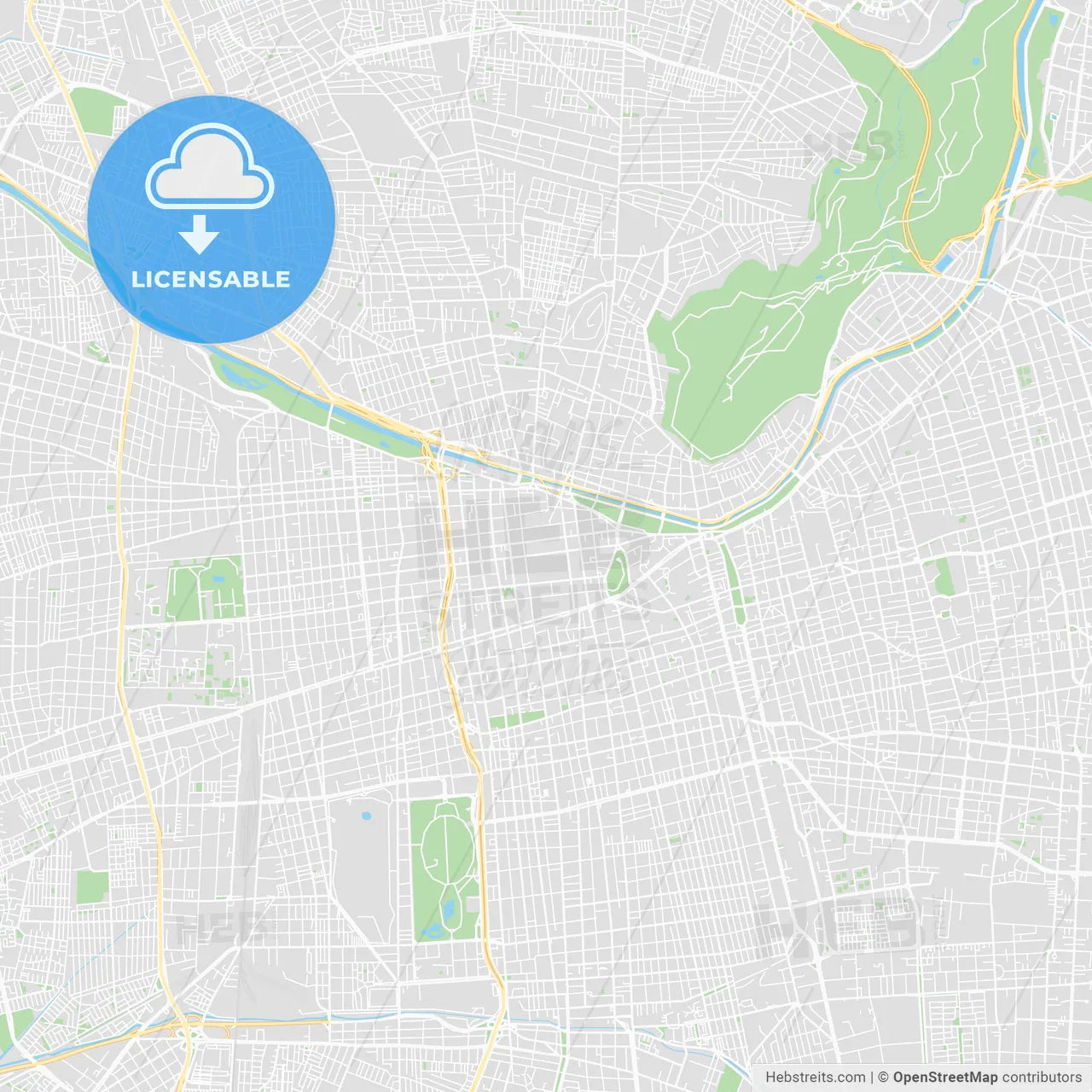 Printable map of Santiago, Chile