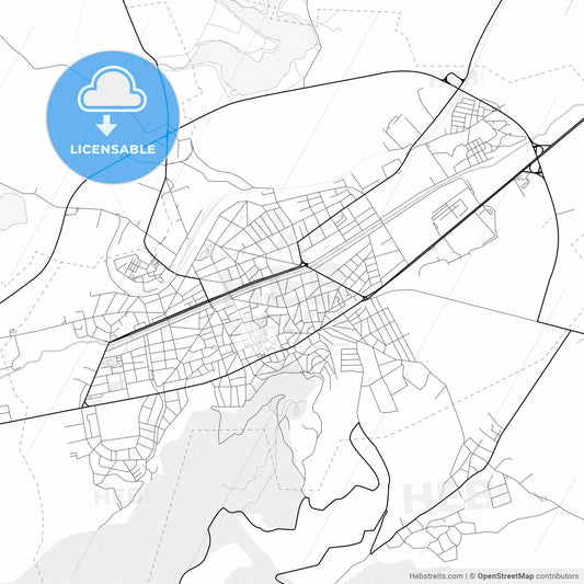 Vector PDF map of Kyustendil, Bulgaria