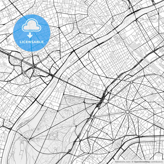 Vector PDF map of Neuilly-sur-Seine, France