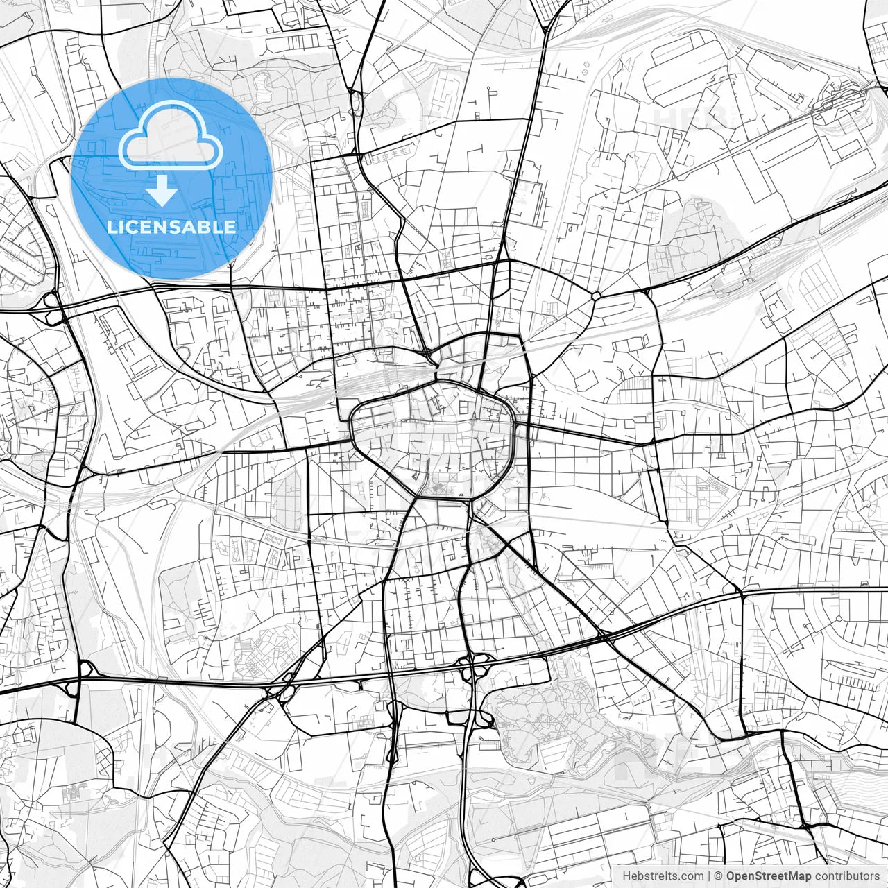 Vector PDF map of Dortmund, Germany