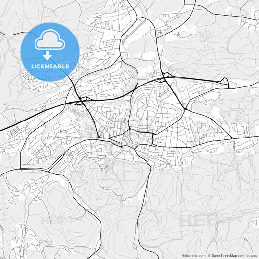 Vector PDF map of Iserlohn, Germany