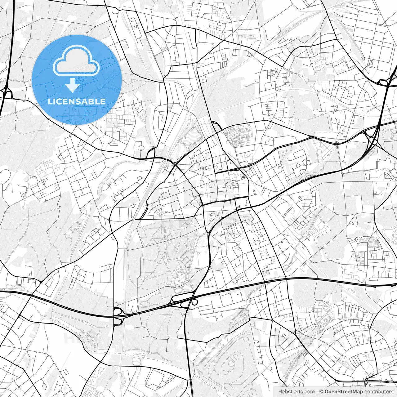 Vector PDF map of Gladbeck, Germany