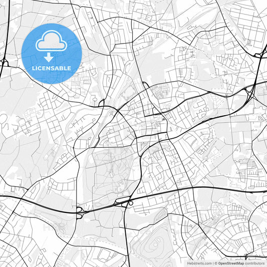 Vector PDF map of Gladbeck, Germany