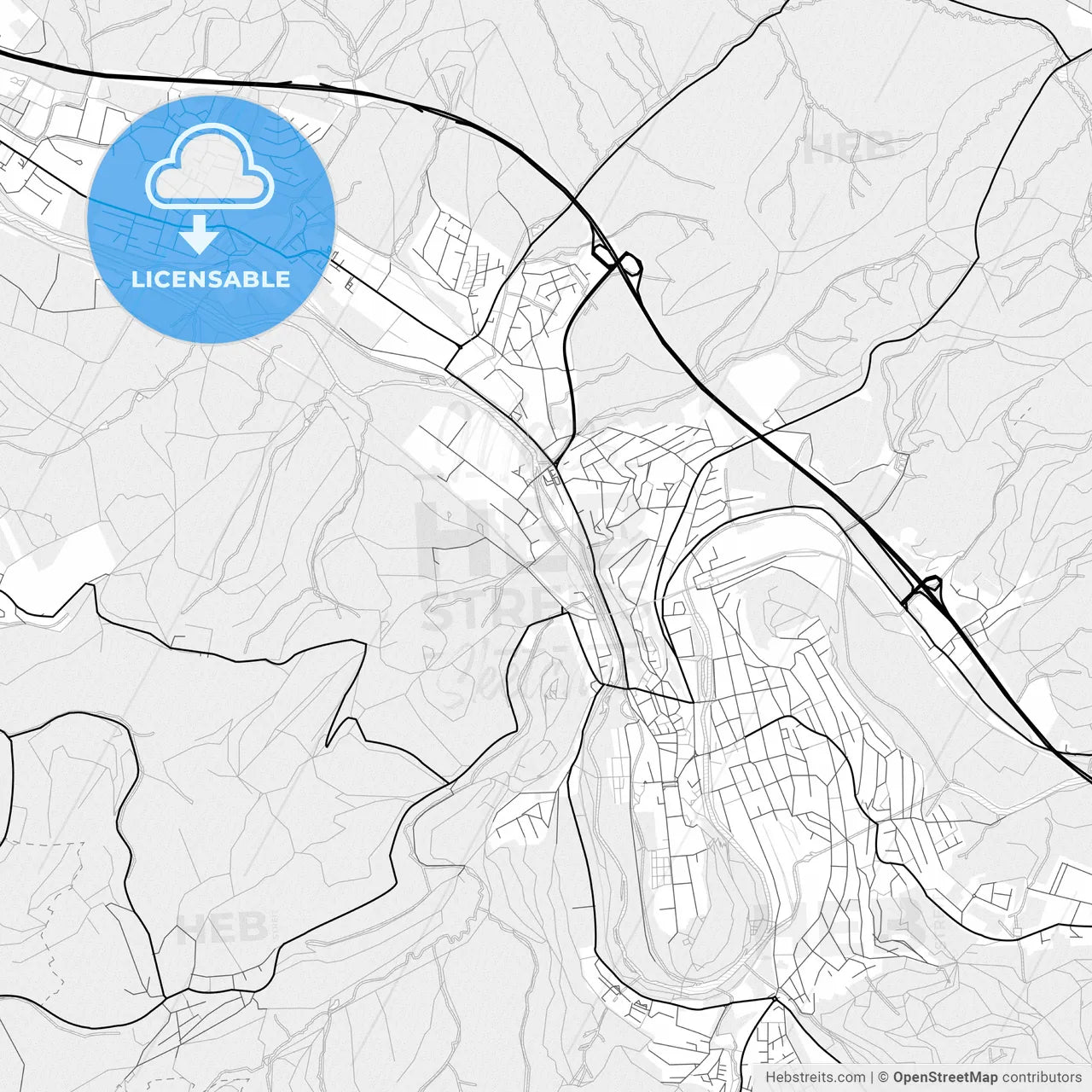 Vector PDF map of Arnsberg, Germany