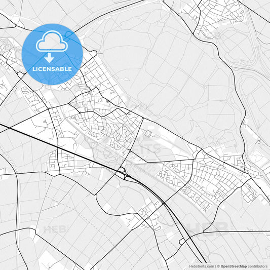Vector PDF map of Bergheim, Germany