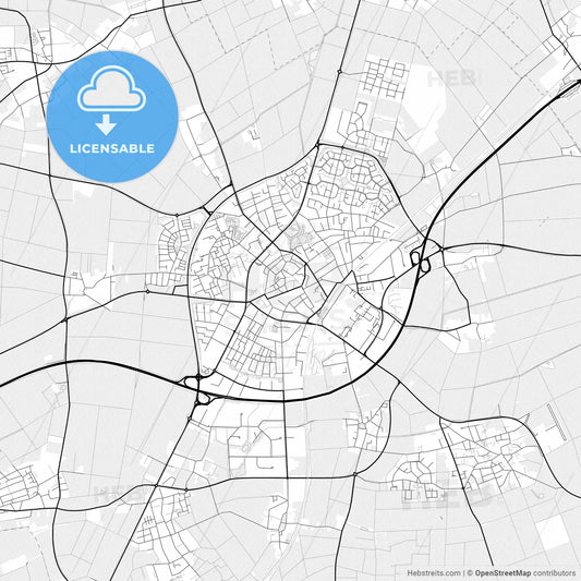 Vector PDF map of Erkelenz, Germany
