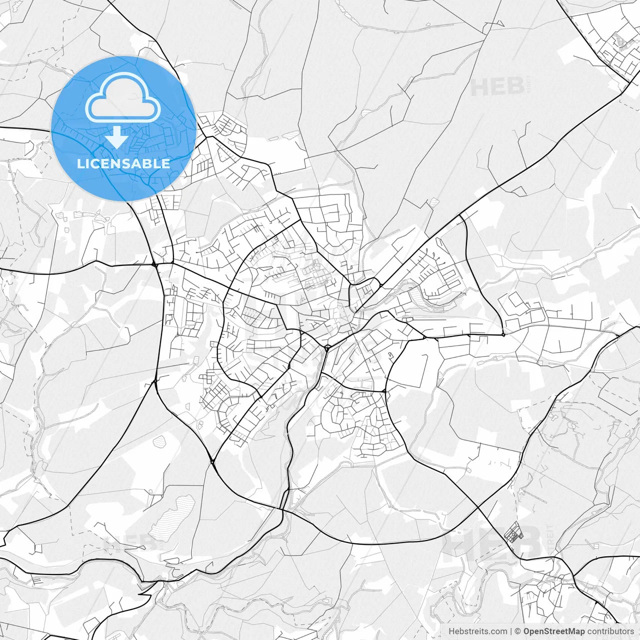 Vector PDF map of Mettmann, Germany
