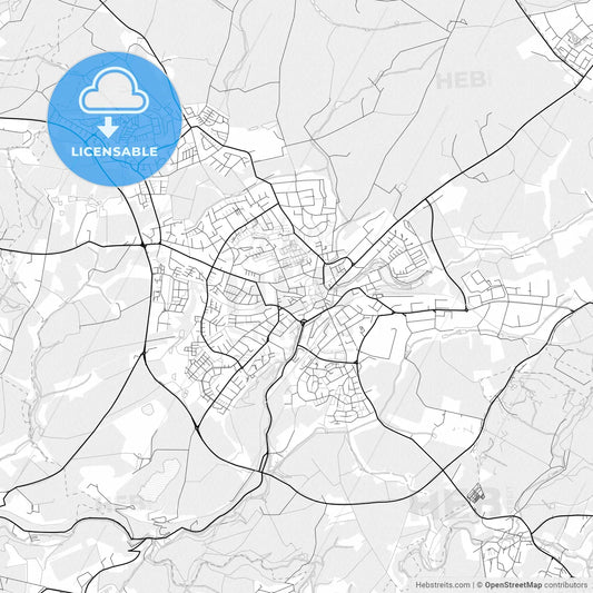 Vector PDF map of Mettmann, Germany