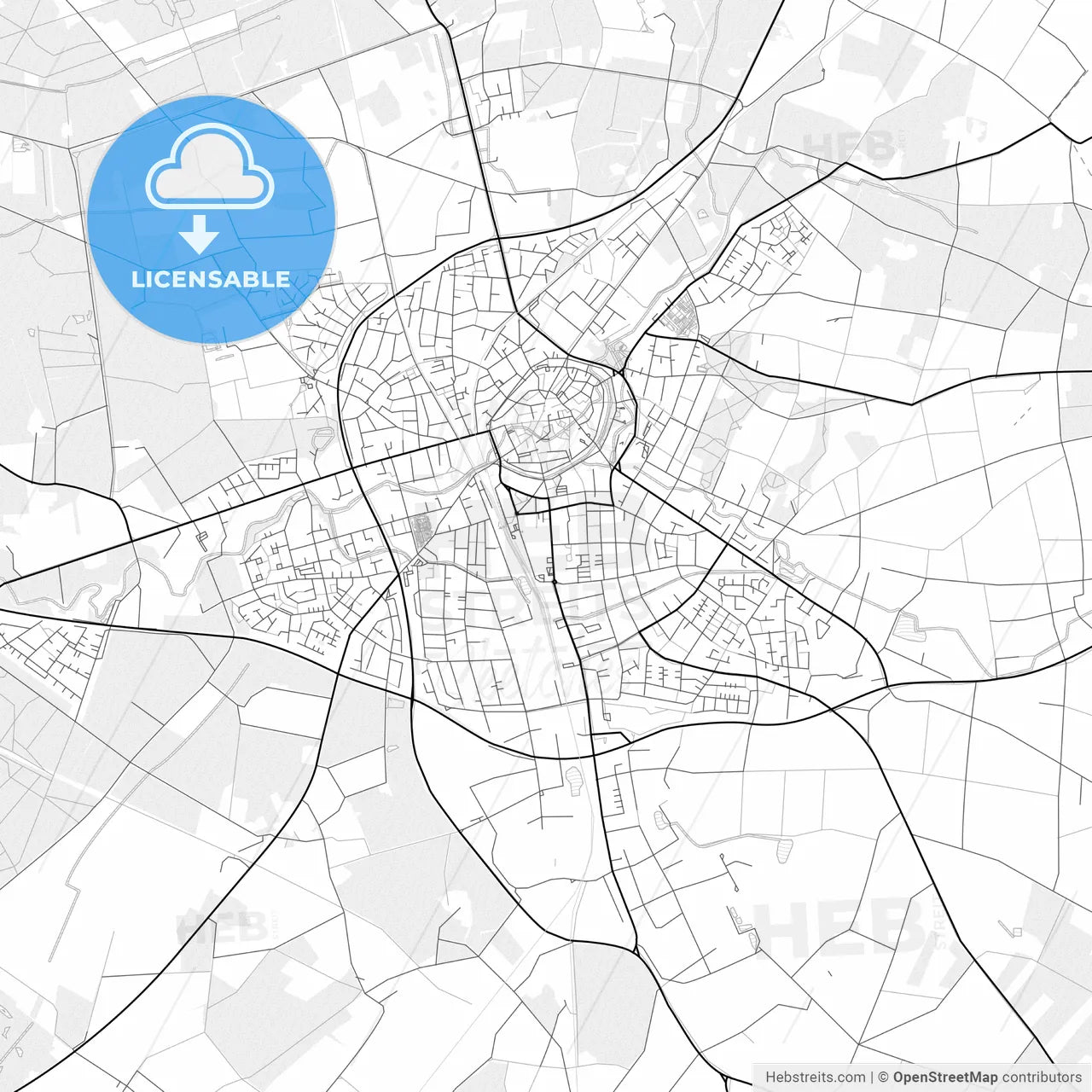 Vector PDF map of Coesfeld, Germany