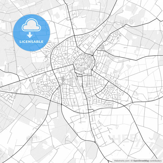 Vector PDF map of Coesfeld, Germany
