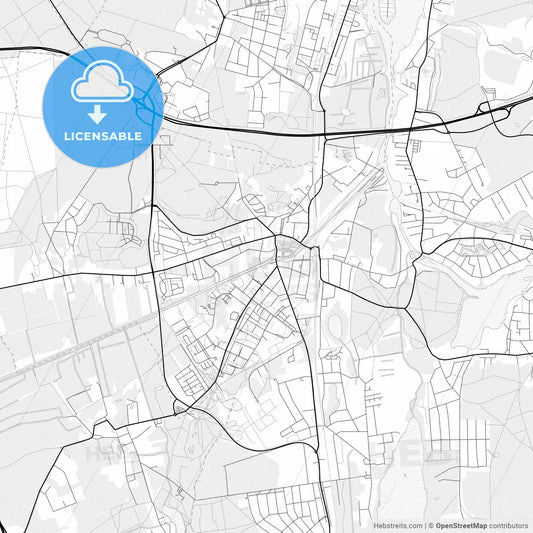 Vector PDF map of Konigs Wusterhausen, Germany