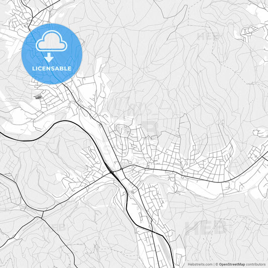 Vector PDF map of Kreuztal, Germany