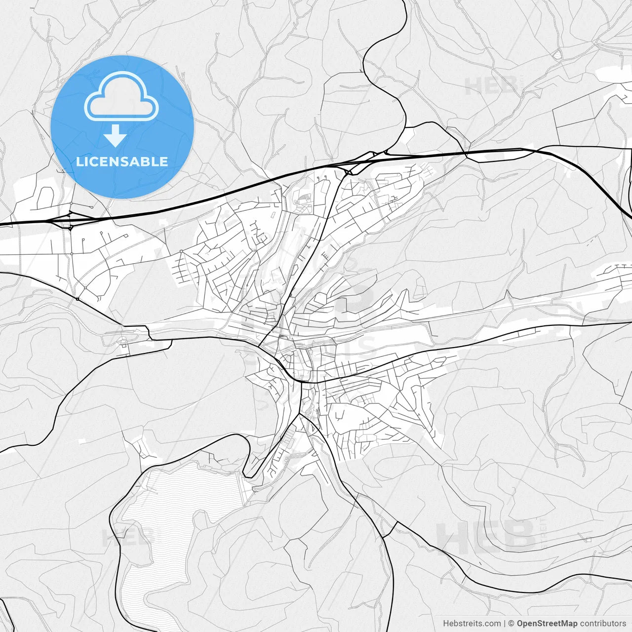 Vector PDF map of Meschede, Germany