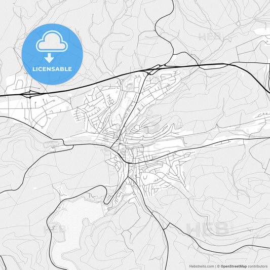 Vector PDF map of Meschede, Germany